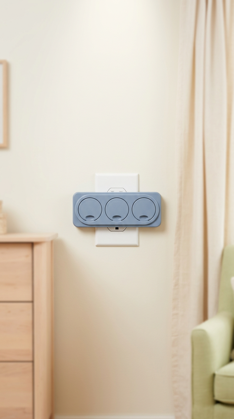 Child safety outlet cover with sliding shield